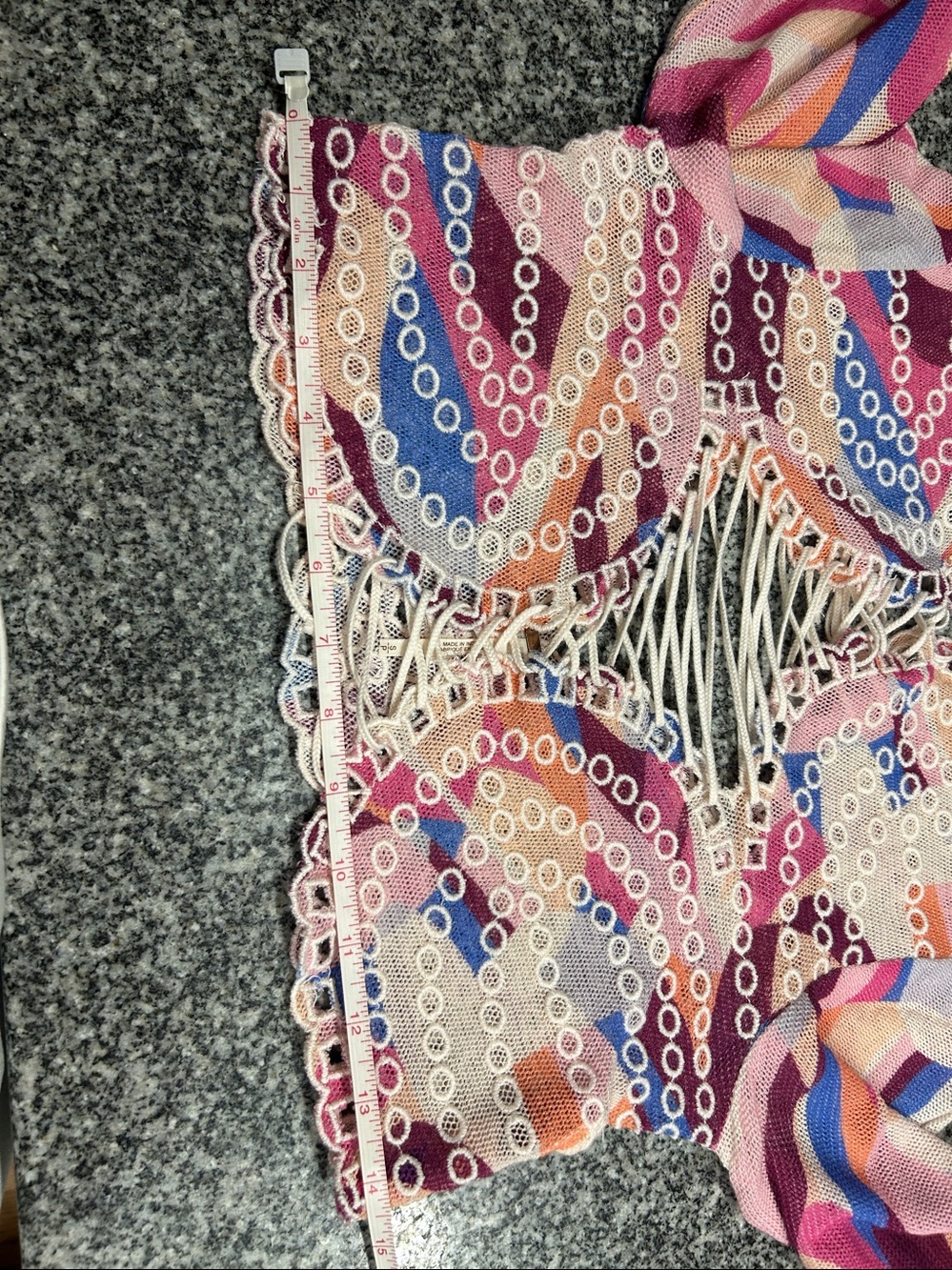 Free People Multicolor “Eyes on You” Lace-Up Crop Top - Picture 7 of 12